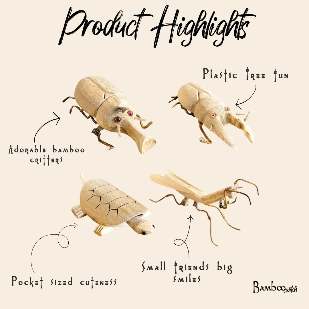 Kids Bamboo Toy | Unicorn Beetle - Image 4