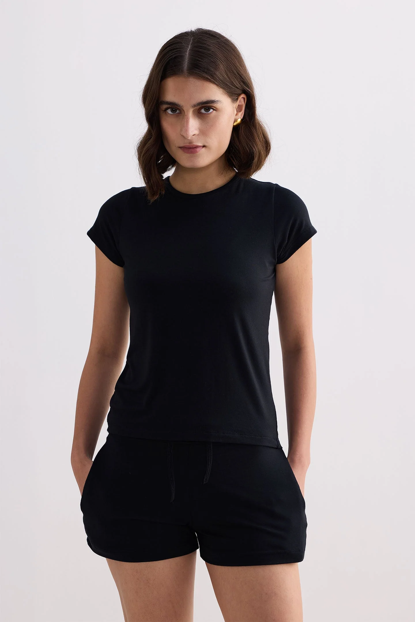 Essential Knit Shorts in Black - Image 7