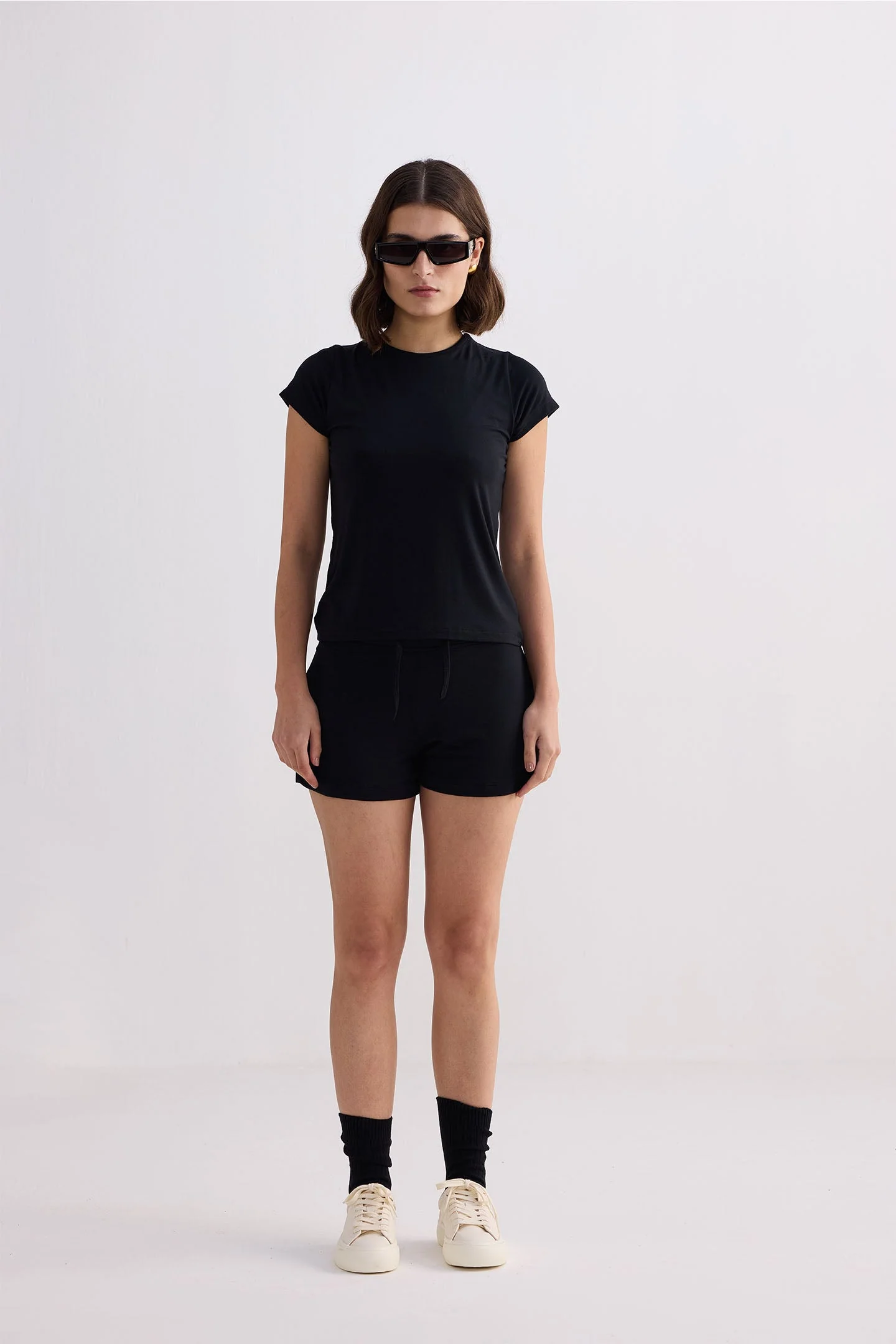 Essential Knit Shorts in Black - Image 9