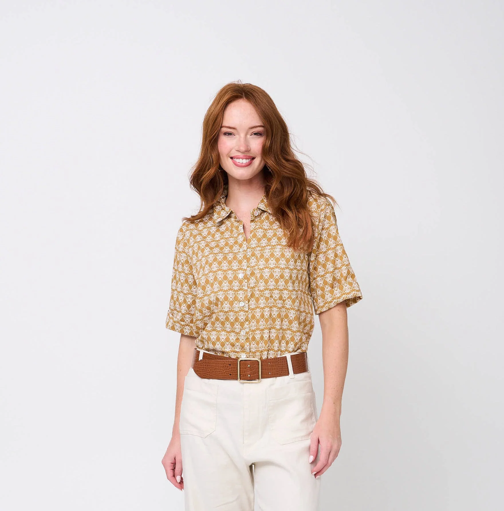Good Boyfriend Short Sleeve Shirt - Bee Happy Honeycomb