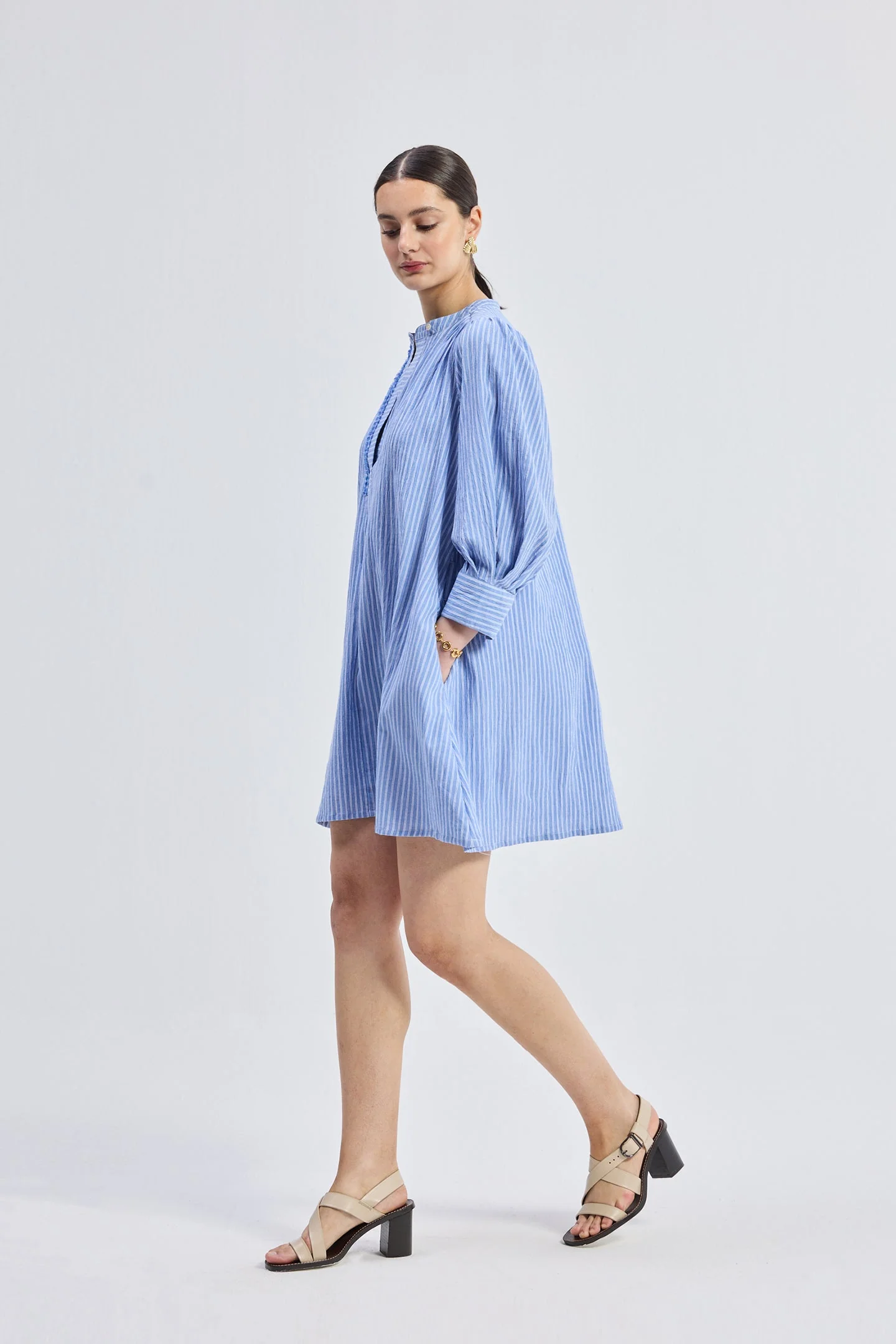 Oversized Tunic Dress with Optional Belt - Image 4