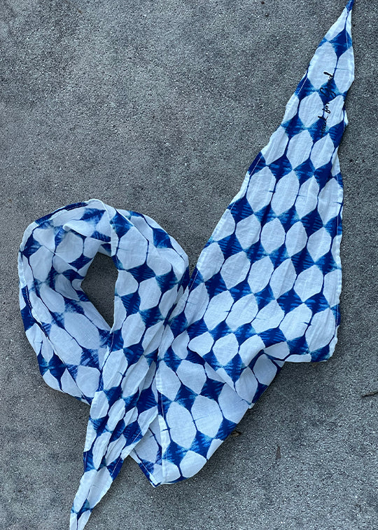Scarf - Shibori Diamonds Skinny