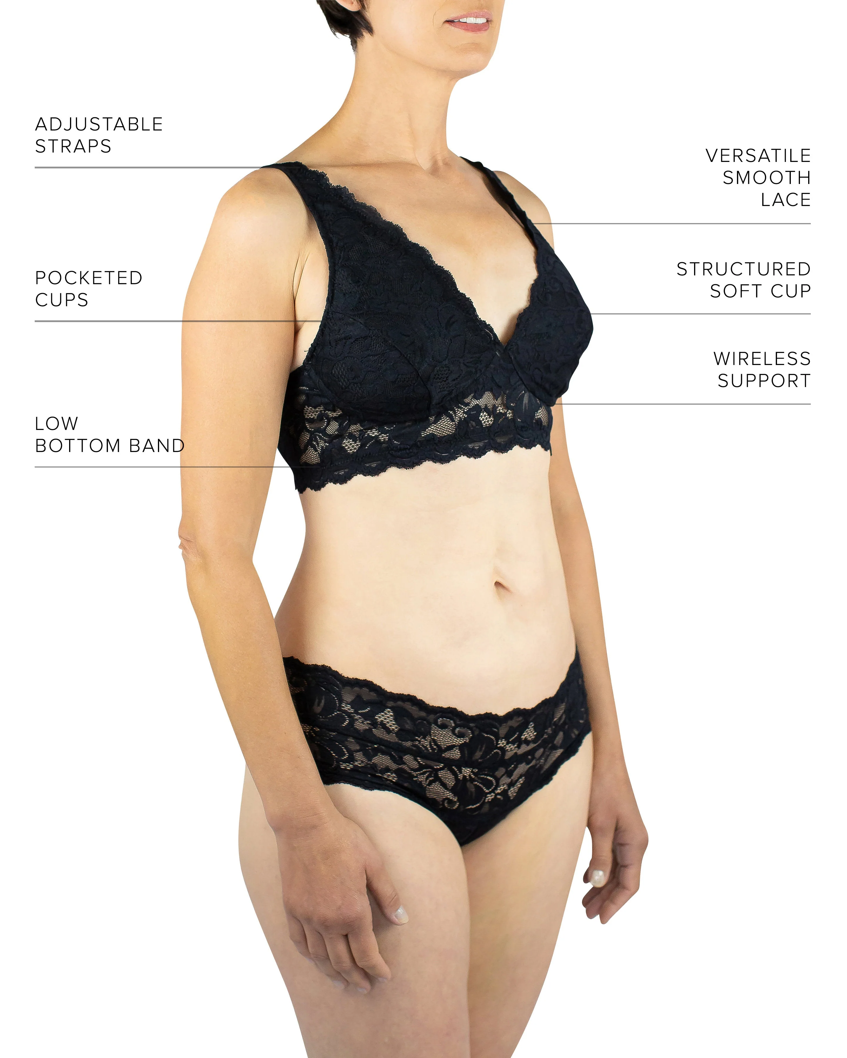 Vela Wireless Bra, Black - Image 7